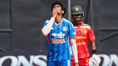 Mayank Yadav joins Hardik Pandya in elite list with first-ball strike in IND vs ZIM 1st T20I India's tearaway pacer Mayank Yadav (foreground) celebrates after dismissing Zimbabwe's Dion Myers in this frame. (Getty)