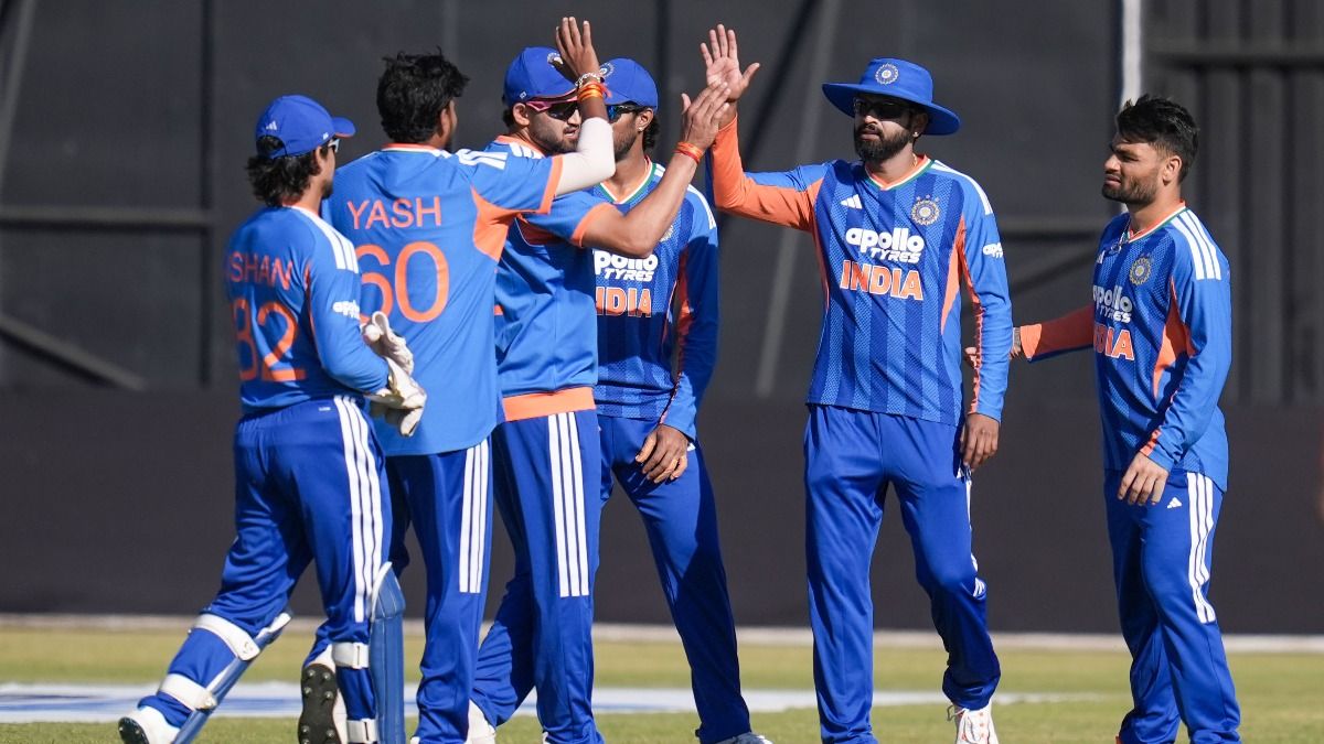 Indian players celebrate with each other in this frame. (X) Indian players celebrate with each other in this frame. (X)