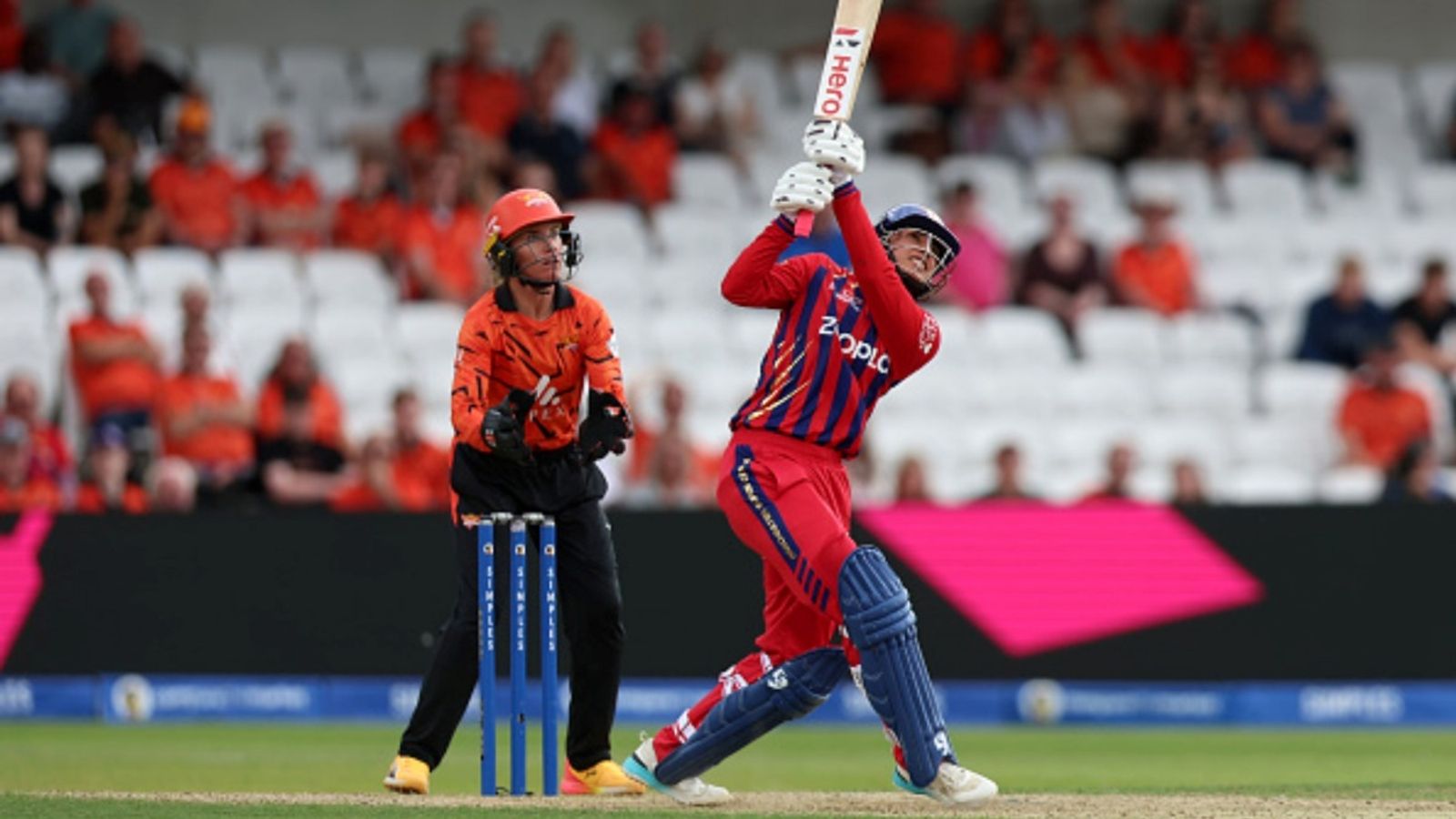 Smriti Mandhana registers Women's The Hundred 2026's highest score, smashes 2 sixes to finish run chase; watch video Smriti Mandhana of Manchester Super Giants Women hits the winning runs as wicket-keeper Lauren Winfield-Hill of SunRisers Leeds Women watches on during The Hundred match at Headingley on July 28, 2026 in Leeds, England.
