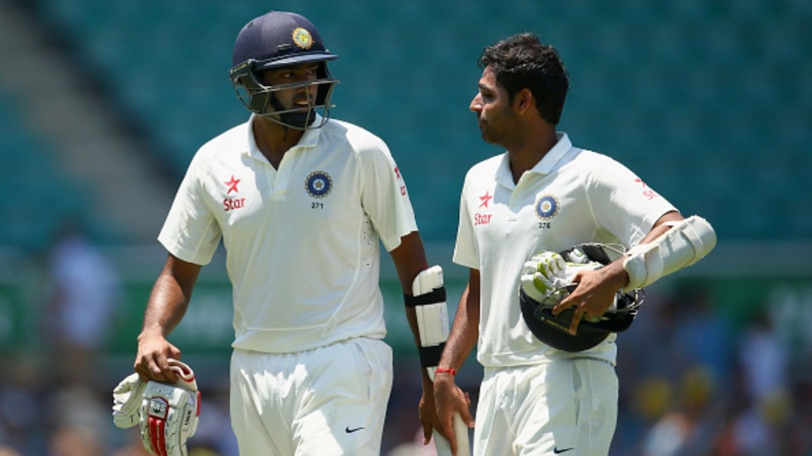 R Ashwin picks his India squad for ODI World Cup 2027, no place for Pant-Sundar, wants Bhuvi back Ravichandran Ashwin of India talks to team mate Bhuvneshwar Kumar during day four of the fourth Test against Australia at Sydney Cricket Ground on January 9, 2015 in Sydney, Australia.