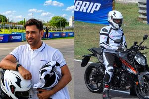 WATCH MS Dhoni enjoys high-speed superbike ride at Chennai race track SportsTak