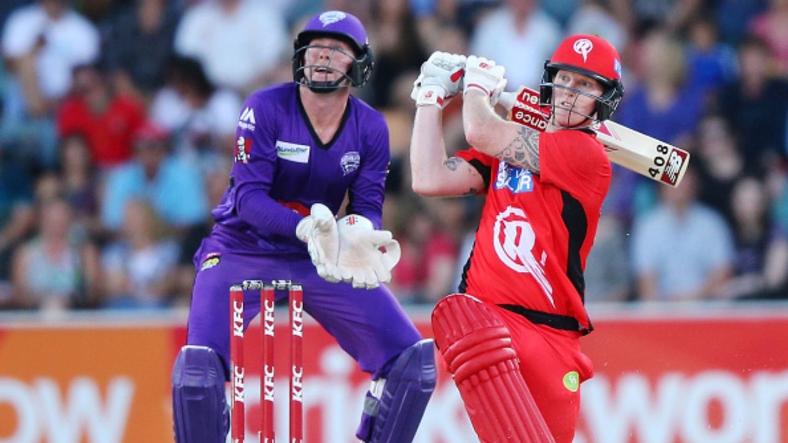 Ben Stokes set to be BBL's most expensive player? Steve Smith's side favourites to rope in Ex-England captain Ben Stokes of the Renegades hits the ball for six during the Big Bash League match between the Hobart Hurricanes and the Melbourne Renegades at Blundstone Arena on January 7, 2015 in Hobart, Australia.
