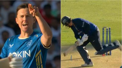 Trent Boult gives fiery send-off to ex-MI teammate Jonny Bairstow after toe-crushing yorker; watch viral video Trent Boult, Jonny Bairstow