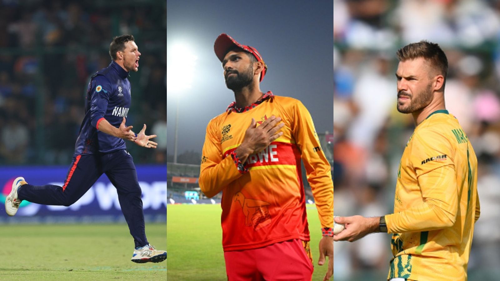ODI World Cup 2027 hosts South Africa, Zimbabwe, Namibia to play historic T20I tri-series Namibia's Gerhard Erasmus (L), Zimbabwe's Sikandar Raza (C) and South Africa's Aiden Markram in this frame. (Getty)
