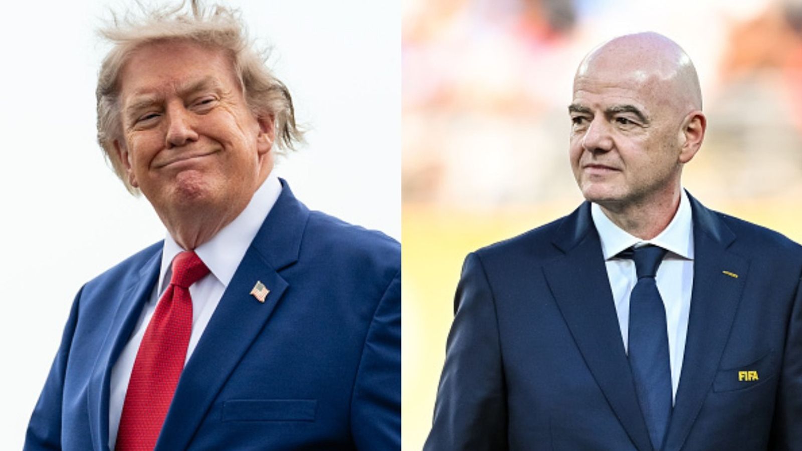 Donald Trump backs under-pressure FIFA President Gianni Infantino Donald Trump, Gianni Infantino in the frame (Images via Getty)