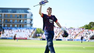 Andrew Flintoff's son Rocky smashes blistering 65-ball ton in One-Day cup Rocky Flintoff in this frame. (Getty)