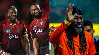 Andre Rusell creates history, becomes third player after Chris Gayle and Kieron Pollard to hit... Andre Russell, Kieron Pollard and Chris Gayle in this frame. (Getty)