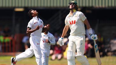 AUS vs BAN: Mahmud's sorcery leaves Australia struggling in 1st Test as Bangladesh seize command on Day 1 Bangladesh's Hasan Mahmud celebrates after taking the wicket of Australia's Pat Cummins in this frame. (Getty)