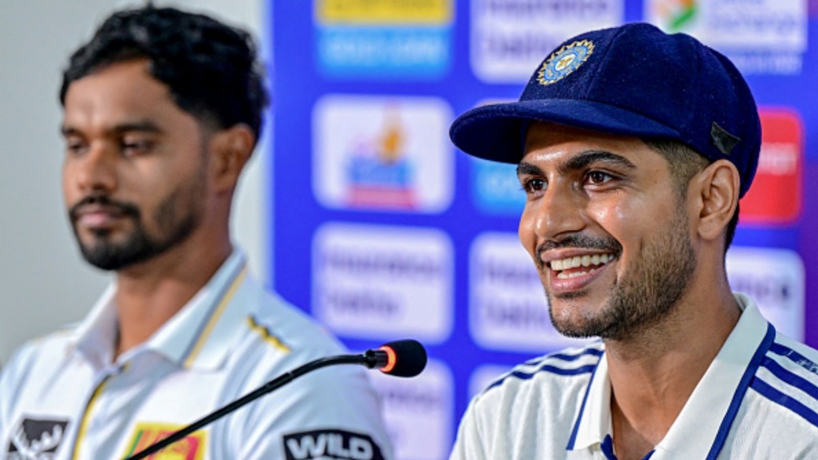 'Brar is excellent with old ball but Krishna is...': Gill on Siraj's pace partner in 1st Test vs SL, Nabi not in contention India's captain Shubman Gill (R) speaks as his Sri Lankan counterpart Dhananjaya de Silva listens during a press conference at the Galle International Cricket Stadium in Galle on August 14, 2026.