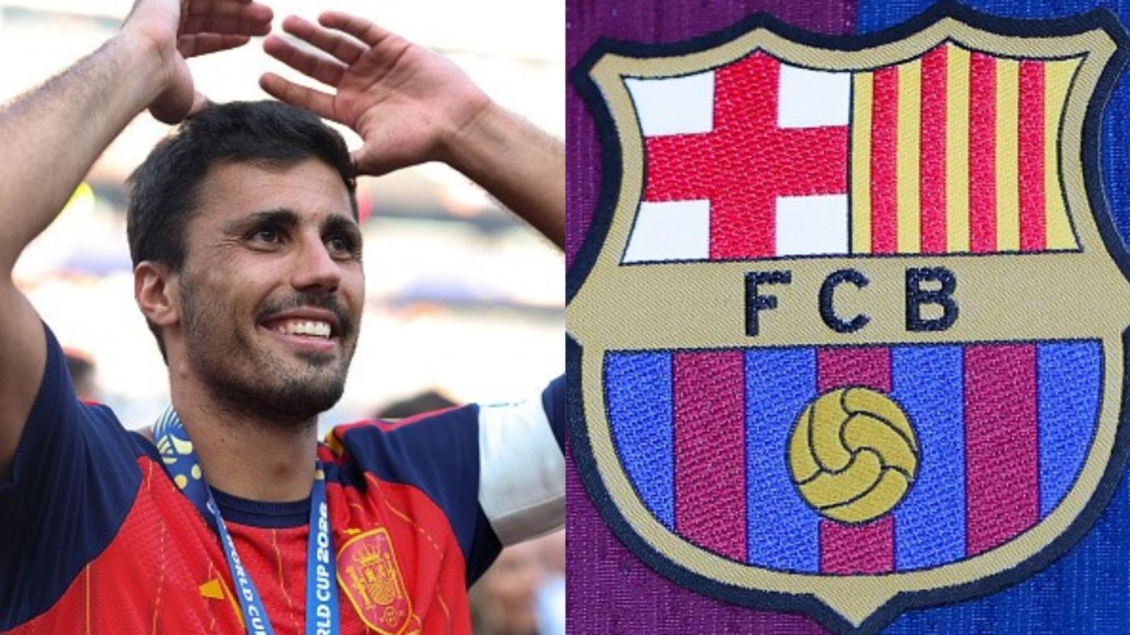 Rodri to Barcelona confirmed: All about ex-Man City star's contract details and more Rodri, FC Barcelona logo in the frame (Images via Getty)