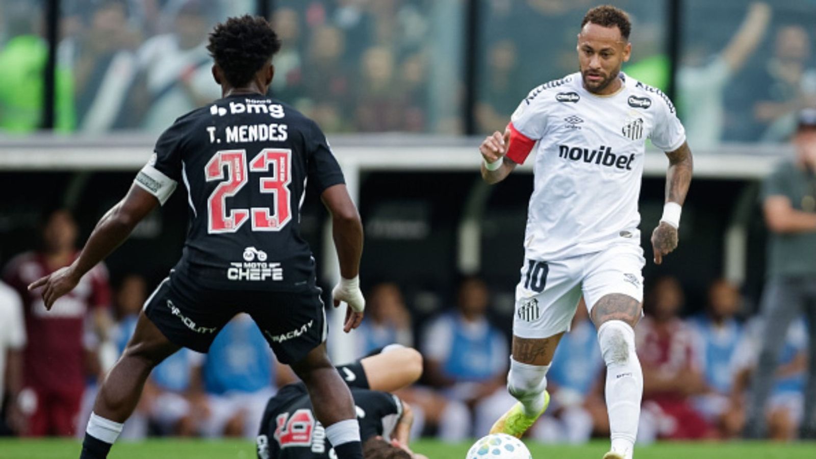 Watch: Thiago Mendes snubs Neymar’s handshake as old feud reignites Thiago Mendes and Neymar Jr in the frame (Image via Getty)