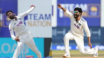 'I would like to...': Manav Suthar reveals what he wants to learn from Ravindra Jadeja after four-wicket haul vs Sri Lanka Manav Suthar and Ravindra Jadeja in this frame. (Getty)