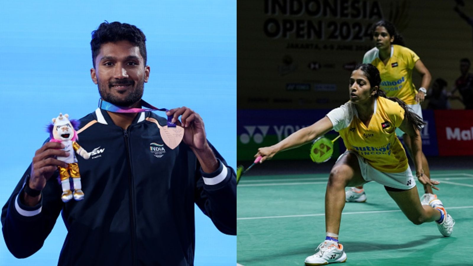 National Sports Awards: Tejaswin Shankar, Treesa Jolly lead list of 17 Arjuna Award winners Tejaswin Shankar and Treesa Jolly in this frame. (Getty)