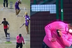 Scary scenes in DPL 2026 as umpire Dharmesh Bharadwaj takes blow to face, admitted to ICU SportsTak