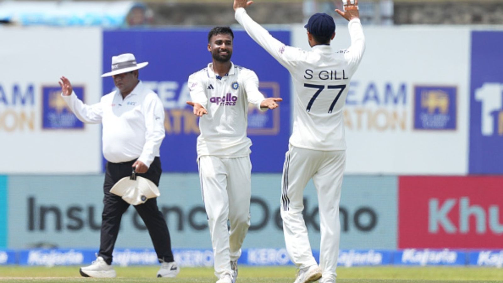 IND vs SL, Day 4 Stumps: Team India 6 wickets away from victory , Sri Lanka need 288 runs on final day Manav Suthar and Shubman Gill in this frame. (Getty)