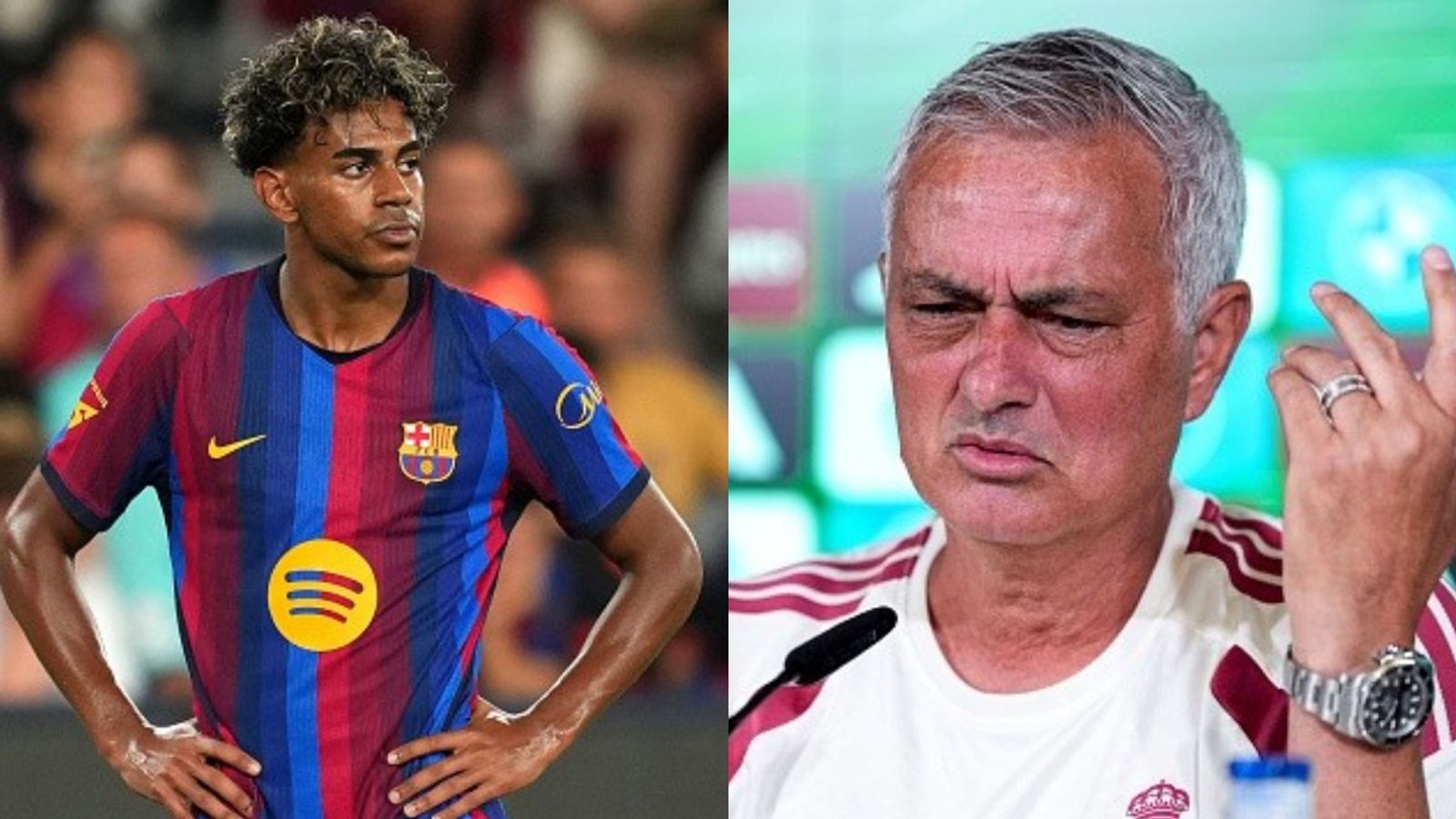 Would Jose Mourinho sign Lamine Yamal? Real Madrid head coach's response leaves fans wondering Lamine Yamal and Jose Mourinho in the frame (Images via Getty)