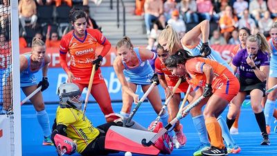 Hockey World Cup: India women's team suffer 0-2 hammering against Netherlands Players from Netherlands and India are battling for the ball during their Hockey World Cup clash. (Getty)
