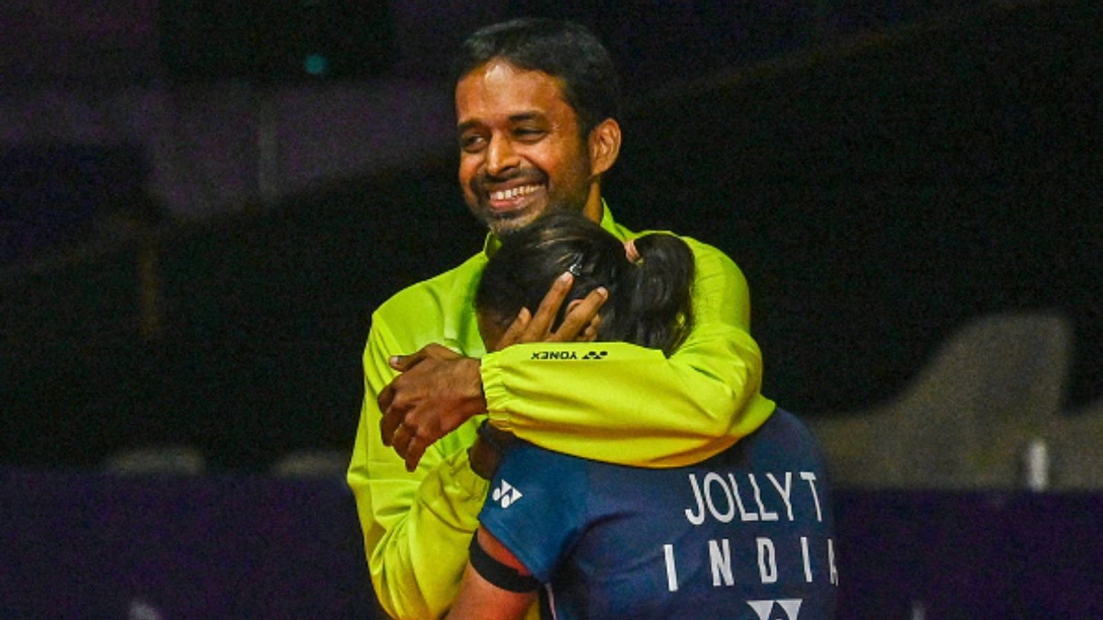 Watch: Gayatri Gopichand hugs father Pullela Gopichand after historic win with Treesa at BWF World Championships Gayatri and Pullela Gopichand in the frame 9Image via Getty)