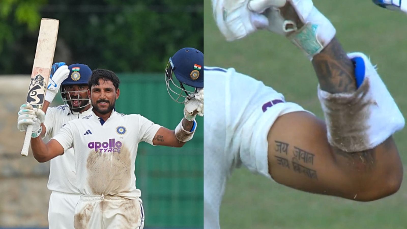 IND vs SL: Dhruv Jurel scores historic century at No.7, flaunts 'jai jawan, jai kisan' tattoo Dhruv Jurel in this frame. (Getty)