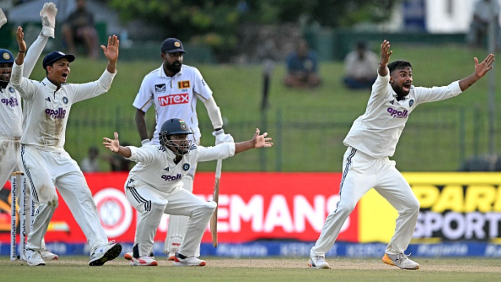 After Jaiswal-Fernando, this Sri Lanka player punished by ICC for 'abuse of cricket equipment' India's Manav Suthar (R) appeals for lbw against Sri Lanka's Prabath Jayasuriya during the second day of the second Test at the Sinhalese Sports Club Ground in Colombo on August 24, 2026.