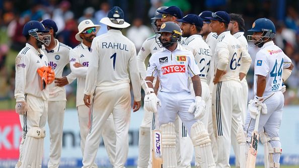Sri Lanka's Niroshan Dickwella (front left) and Sonal Dinusha (front right) look on during second Test against India. (Getty) Sri Lanka's Niroshan Dickwella (front left) and Sonal Dinusha (front right) look on during second Test against India. (Getty)