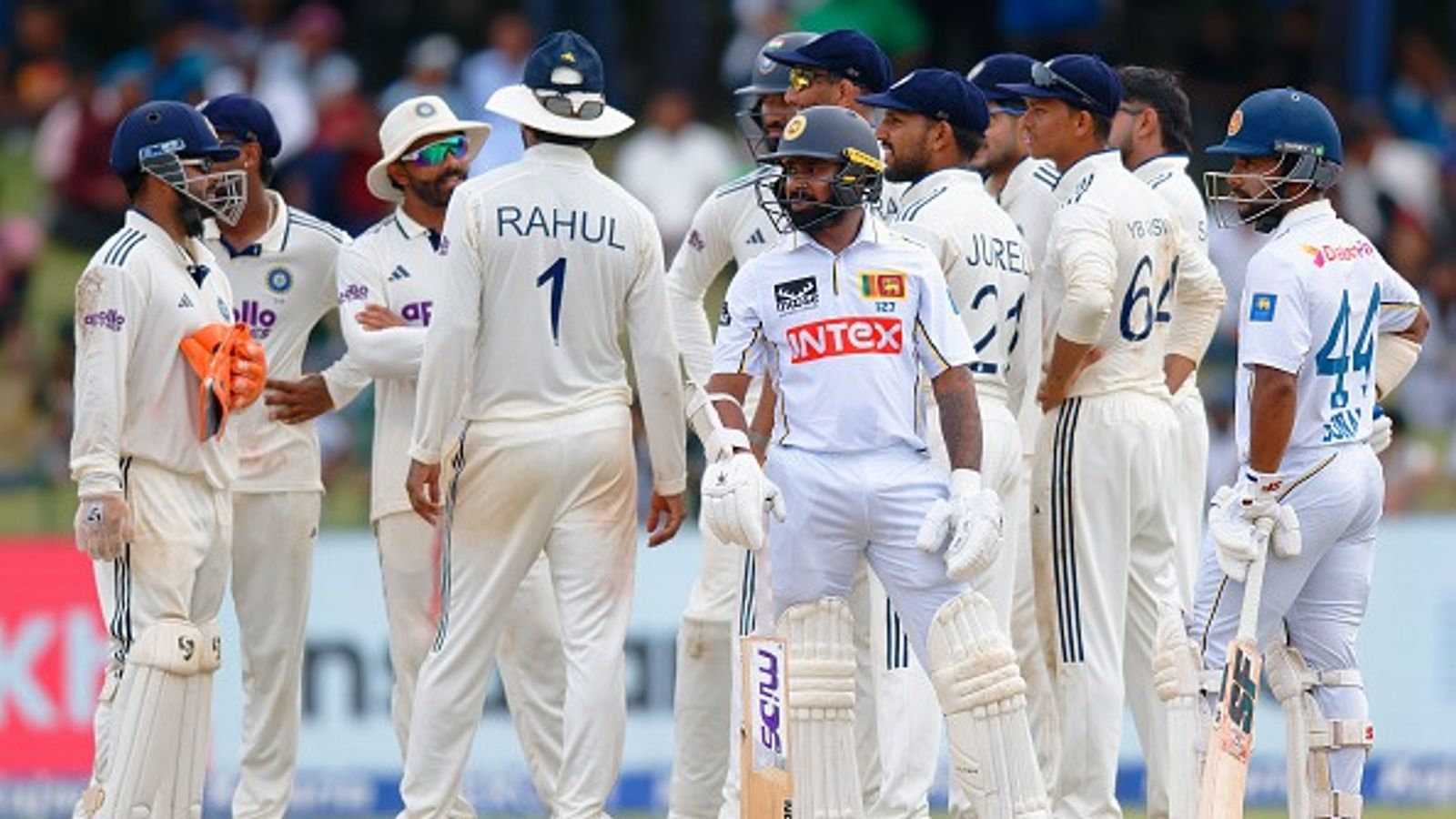 IND vs SL: India sight series sweep as Sri Lanka left reeling at 229/6 after follow-on on rain-interrupted Day 4 Sri Lanka's Niroshan Dickwella (front left) and Sonal Dinusha (front right) look on during second Test against India. (Getty)