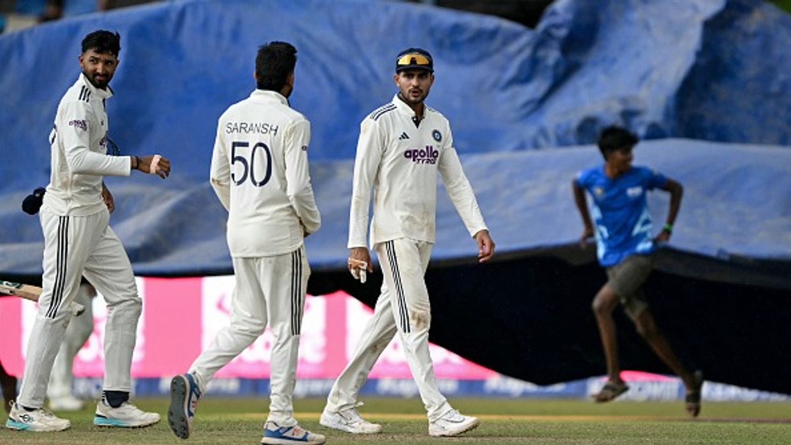 Will rain deny India a 2-0 series sweep in 2nd Test vs SL? Know Colombo's weather forecast on Day 5 (L-R) India's Devdutt Padikkal, Saransh Jain and captain Shubman Gill in this frame. (Getty)