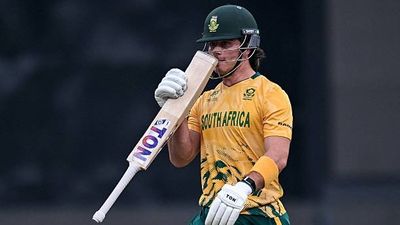South Africa ride on Dewald Brevis' lightning 32-ball 75 to bulldoze Zimbabwe by 7 wickets South Africa's explosive batter Dewald Brevis in this frame. (Getty)