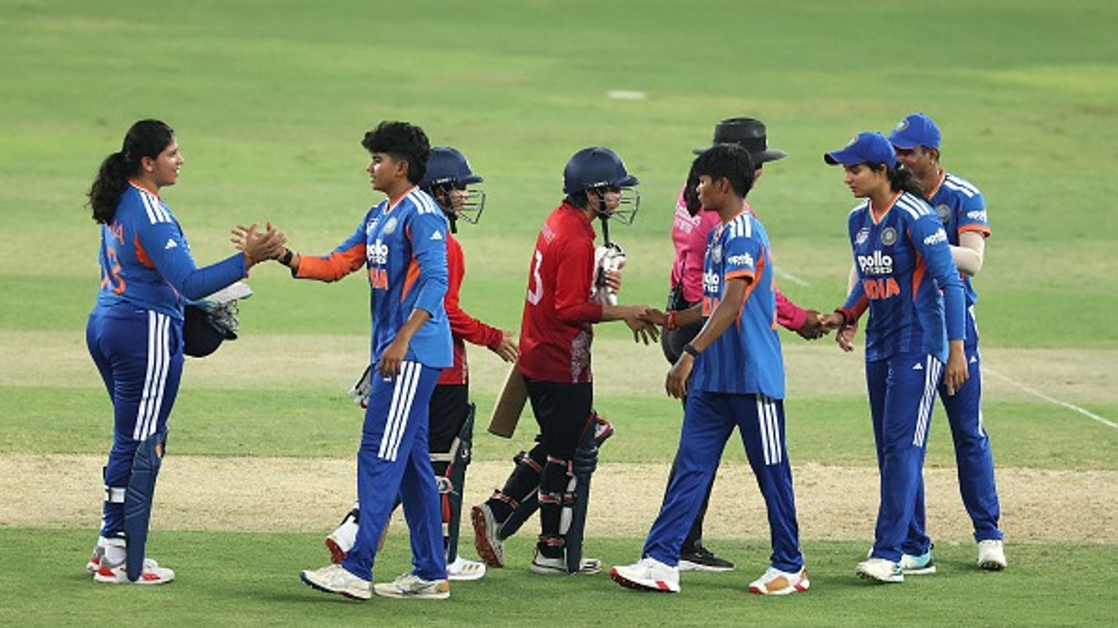 Women's Asia Cup 2026: Shafali-Deepti-Nandani power India to crushing 94-run win over Thailand India and Thailand players shake hands with each other after their Women's Asia Cup 2026 match. (Getty)