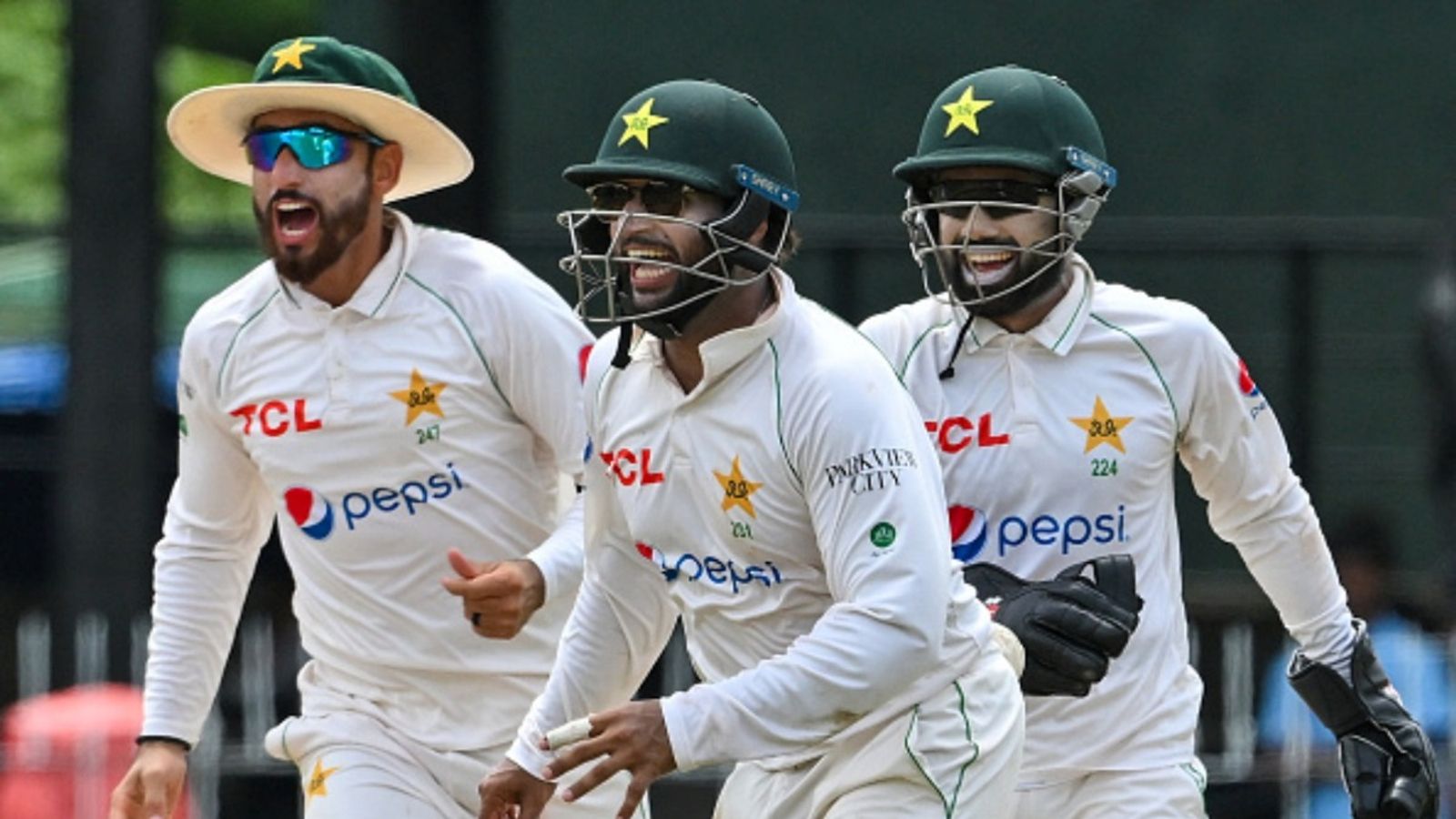 Pakistan sack 2 coaches, drop 3 seniors, call-up 6 players for 3rd Test vs England after London horror show: Report Pakistan's Imam-ul-Haq (C), Agha Salman (L) and Mohammad Rizwan celebrate after the dismissal of Sri Lanka's Dinesh Chandimal during the fourth day of the second Test at the Sinhalese Sports Club (SSC) Ground in Colombo on July 27, 2023.