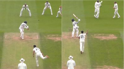After wicketless Day 1, Auqib Nabi makes Kuldeep Yadav his 1st wicket on County debut for Surrey; watch video Auqib Nabi, Kuldeep Yadav