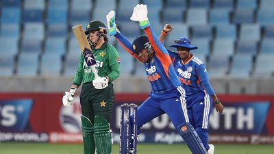 Women's Asia Cup: India extend winning-ritual vs Pakistan with 7-wicket triumph, wrap up chase in just 52 balls India's Richa Ghosh (2nd from L) successfully appeals for the wicket of Pakistan's Shawaal Zulfiqar (L) in this frame. (Getty)