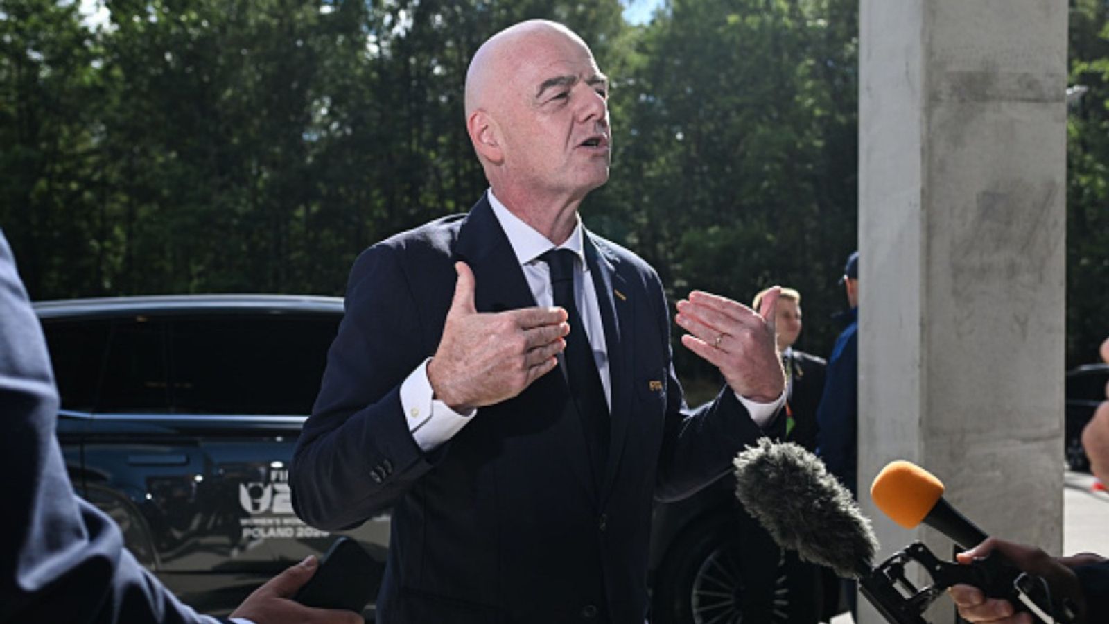 FIFA President Infantino responds to questions about future amid ongoing fallout: ‘right place and right time…’ Gianni Infantino in the frame (Image via Getty)