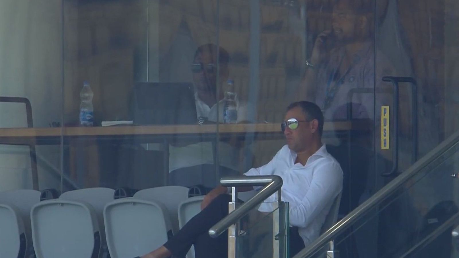 After missing BCCI review meeting, Ajit Agarkar spotted in the stands during Duleep Trophy 2026 final BCCI chief selector Ajit Agarkar in this frame. (Screenshot)