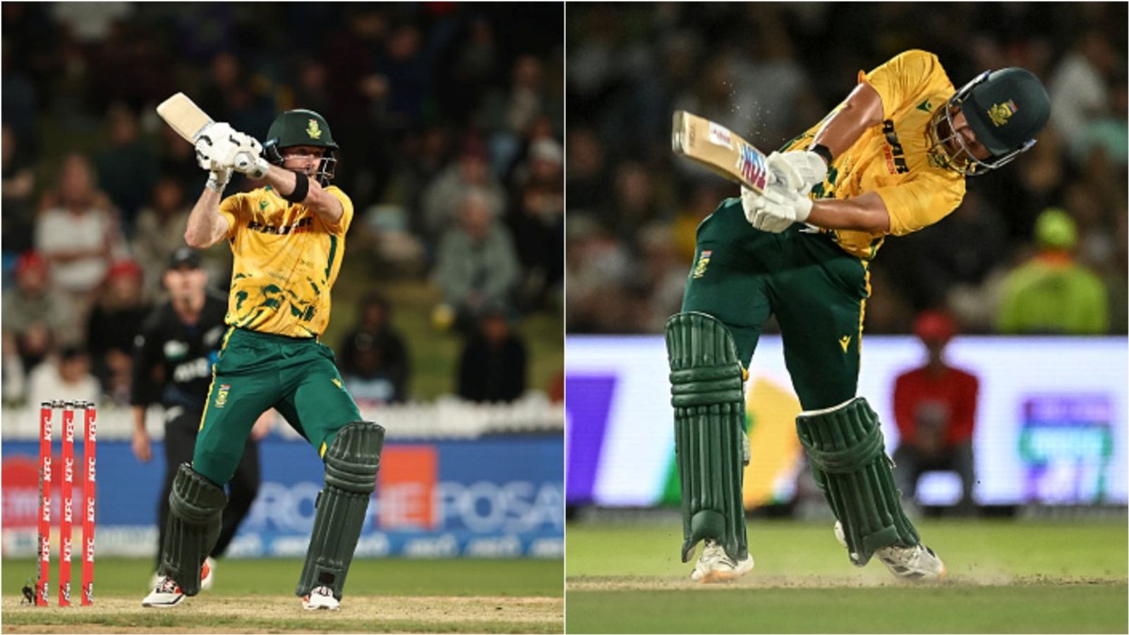 South Africa's GT and RR recruits rise more than 60 places in ICC T20I batter rankings South Africa's Connor Esterhuizen and Lhuan-dre Pretorius in action.