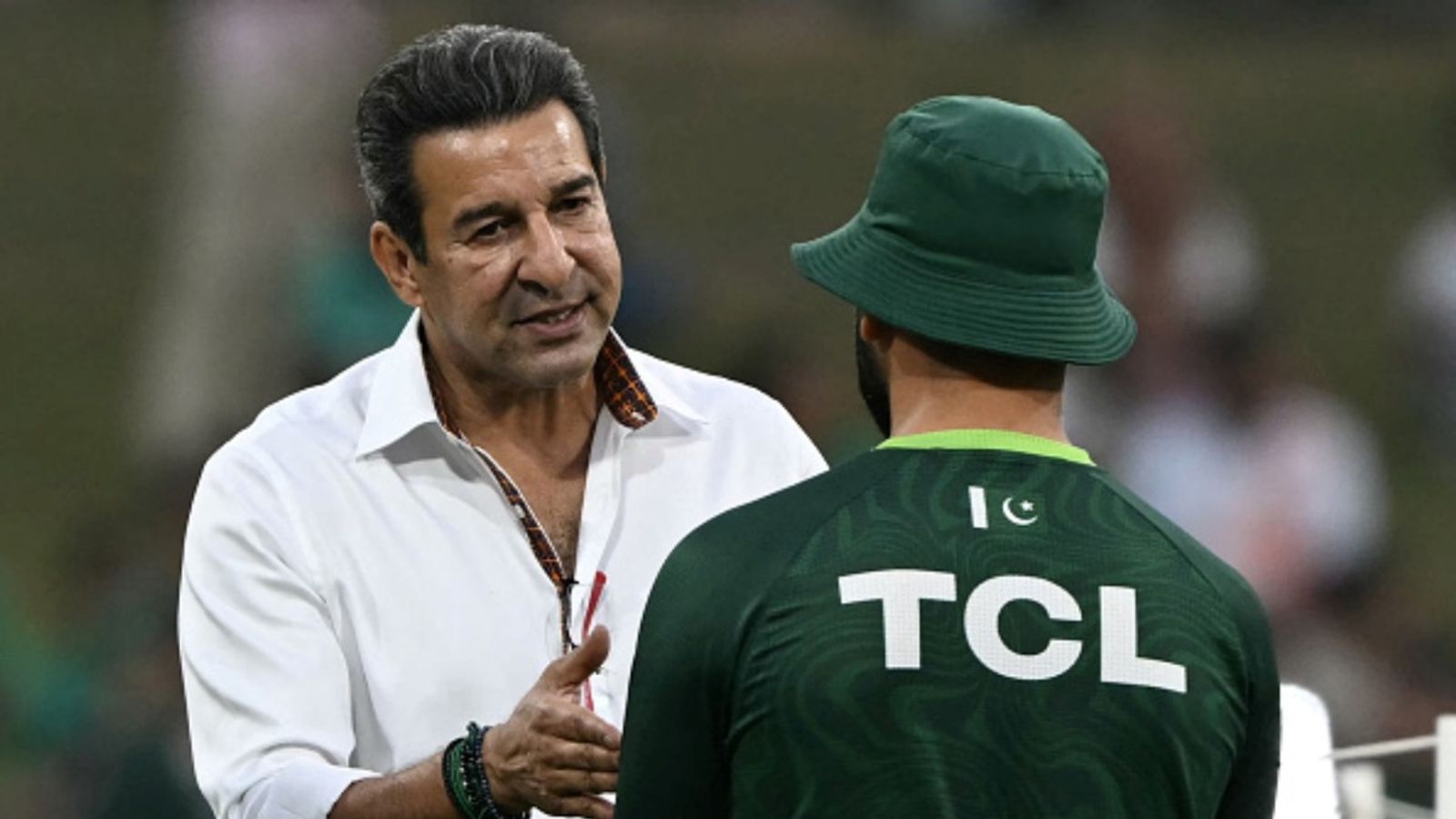 'There's nothing else there': Wasim Akram points at deeper issues in Pakistan cricket, predicts 3-0 loss Former Pakistan cricketer Wasim Akram (L) interacts with a Pakistan player before the start of the 2026 ICC Men's T20 World Cup group stage match against USA at the Sinhalese Sports Club (SSC) Ground in Colombo on February 10, 2026.