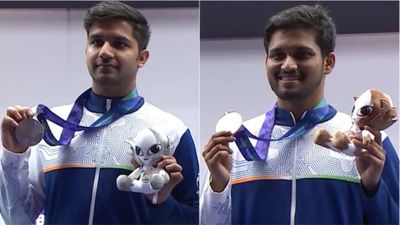Double podium finish for India as Himanshu clinches silver, Rudrankksh wins bronze in 10m air rifle post silver in team event Himanshu Dhillon, Rudrankksh Patil