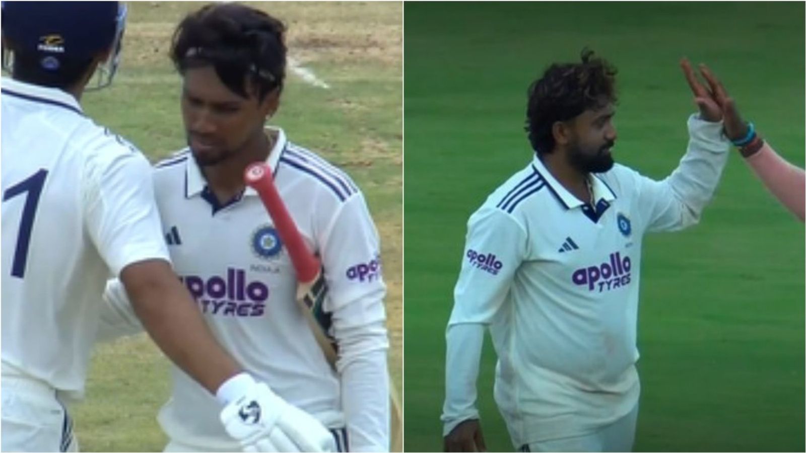 After Kushagra's 113, Mumbai spinner's 4-fer bowls out Australia A for 177, India A take 163-run lead India A's wicketkeeper Kumar Kushagra celebrates his century; Shams Mulani celebrates a wicket against Australia A on Day 2.