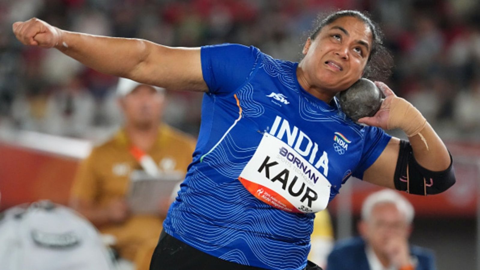 7-time national champion, 36-year-old shot putter Manpreet Kaur wins her 1st Asian Games medal with daughter in stands Manpreet Kaur of India competes in the the Athletics Women's Shot Put Final on day six of the 20th Asian Games Aichi-Nagoya at Nagoya City Mizuho Park Athletic Stadium on September 25, 2026 in Nagoya, Aichi, Japan.