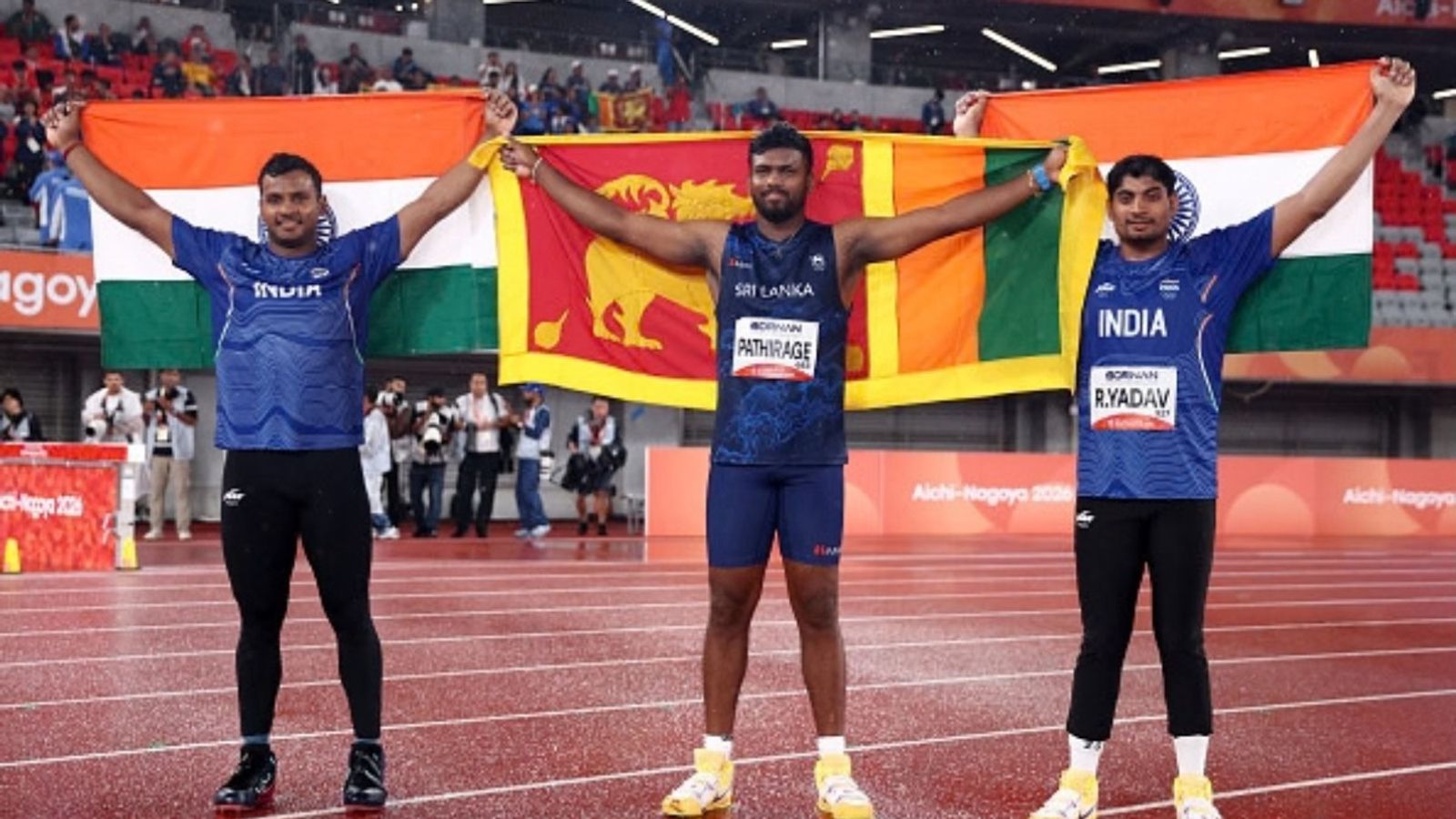Asian Games: Yash Vir Singh wins maiden Silver, Rohit Yadav bronze in absence of Neeraj Chopra; Rumesh Pathirage bags gold Asian Games javelin winners in the frame (Images via Getty)