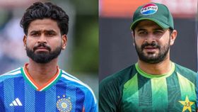 India captain Shreyas Iyer (L) and Pakistan skipper Sahibzada Farhan in frame. (X) India captain Shreyas Iyer (L) and Pakistan skipper Sahibzada Farhan in frame. (X)