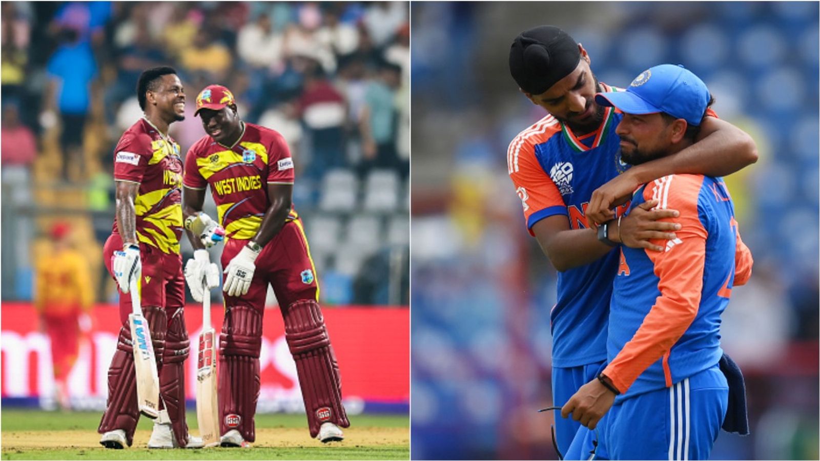 India vs West Indies T20I stats deep dive: Hetymer-Powell eye Rohit's record, Kuldeep-Arshdeep to fight for no.1 spot West Indies' Shimron Hetmyer and Rovman Powell during a partnership; India's Arshdeep Singh and Kuldeep Yadav celebrate a wicket.