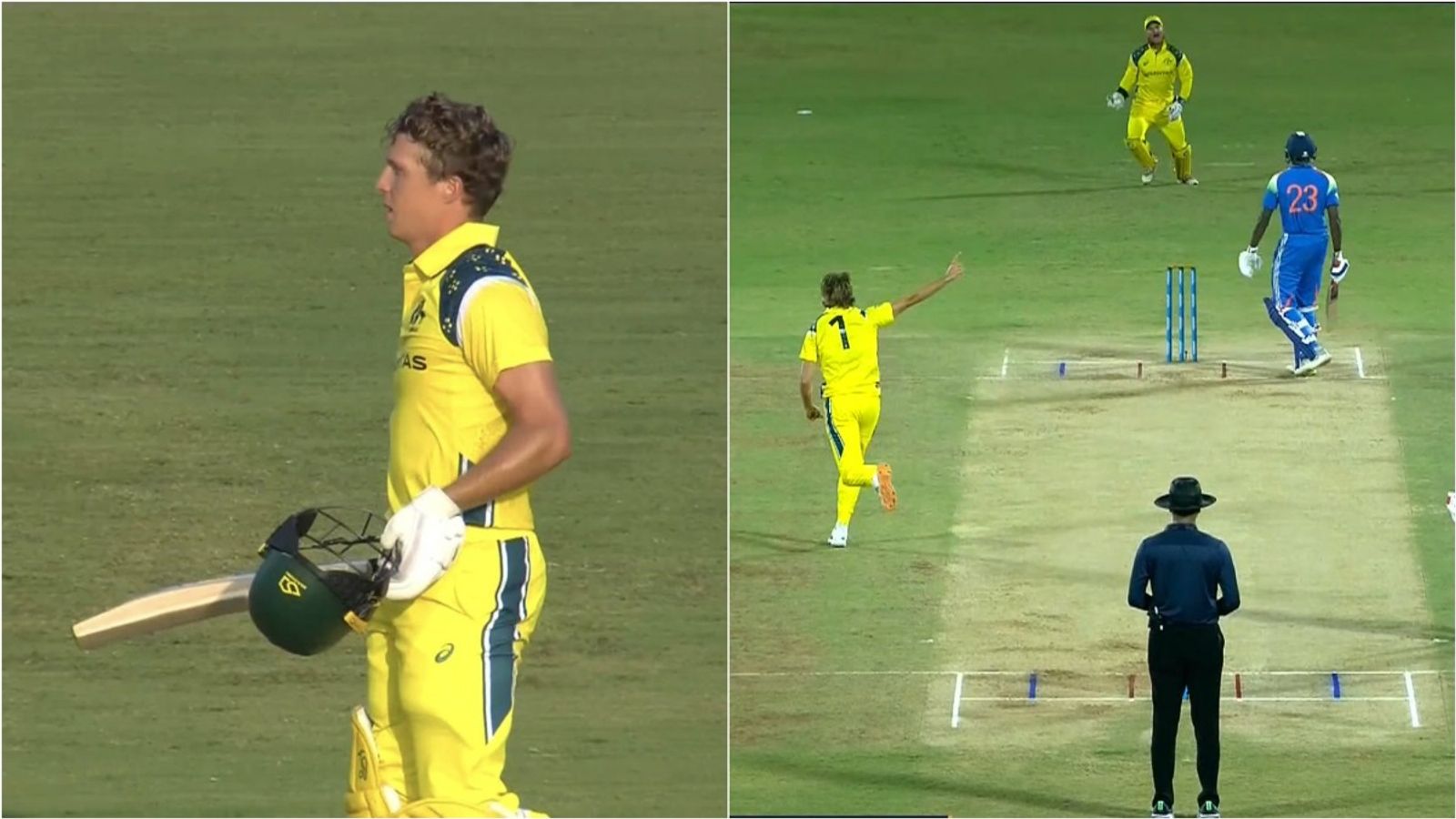 Australia's next-gen pacer's 4-fer, discarded batter's 123 stun Gaikwad's India A with 125-run win Australia A's Nathan McSweeney celebrates his century against India A; Mahli Beardman celebrates Devdutt Padikkal's wicket.