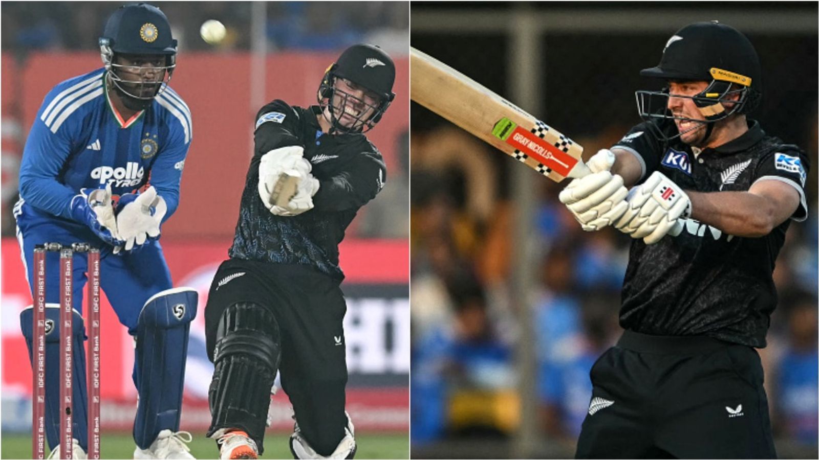 Double body blow to New Zealand! 2 star players ruled out of T20I series vs India due to injury New Zealand's Mark Chapman plays a shot as India's Sanju Samson keeps wickets; Zak Foulkes plays a shot.