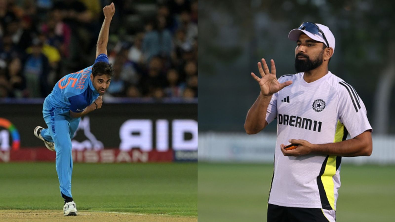 Bhuvneshwar Kumar, Mohammed Shami reunion in ODI World Cup 2027? How real is the possibility for Team India? India's Bhuvneshwar Kumar (L) and Mohammed Shami in frame. (Getty)