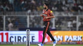 Sunrisers Hyderabad's star pacer T Natarajan in this frame. (Getty) Sunrisers Hyderabad's star pacer T Natarajan in this frame. (Getty)