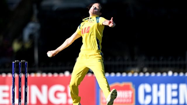 Cricket Australia hand 2-match suspension to pacer Megan Schutt over use of prescription medicine Megan Schutt of Australia bowls during game one of the ODI series against Bangladesh at Allan Border Field on October 09, 2026 in Brisbane, Australia.