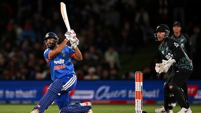 India batters pepper bowling cracks again with Naman-inspired record-breaking T20I chase vs New Zealand in 1st T20I India's star all-rounder Naman Dhir in this frame. (Getty)