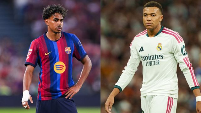 Real Madrid vs FC Barcelona schedule, time, live info, where to watch El Clasico tonight in India? Lamine Yamal and Kylian Mbappe in the frame (Image via Getty)