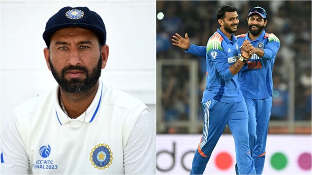 End of road in ODIs for Jadeja? Pujara believes team management isn't considering him for World Cup 2027 Former India batter Cheteshwar Pujara; All-rounders Axar Patel and Ravindra Jadeja celebrate a wicket.